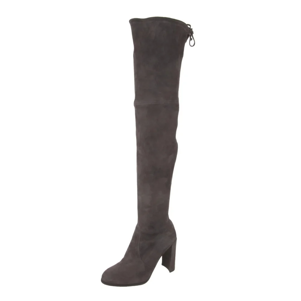 🩶 Stuart Weitzman Hiline otk over the knee italian suede leather boots 8.5M - Picture 3 of 7